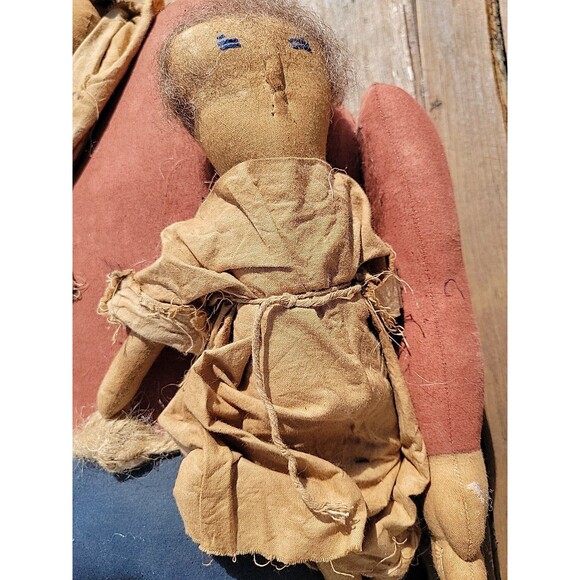 Creepy Primitive Folk Art Doll 22" Handmade Painted Fabric Halloween Decor - Picture 9 of 11
